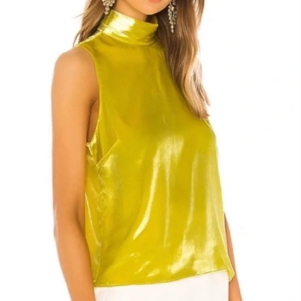 NWOT Amanda uprichard fleurette tank in acid yellow - Picture 2 of 8